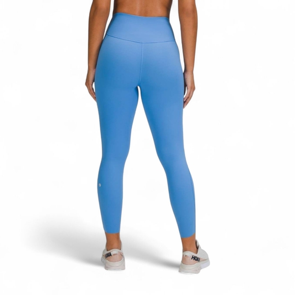 Lululemon Base Pace Brushed Nulux 25" Leggings Blue Nile Sz 4‎ - Picture 3 of 10